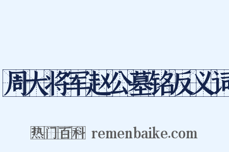 周大将军赵公墓铭反义词是什么意思的图片